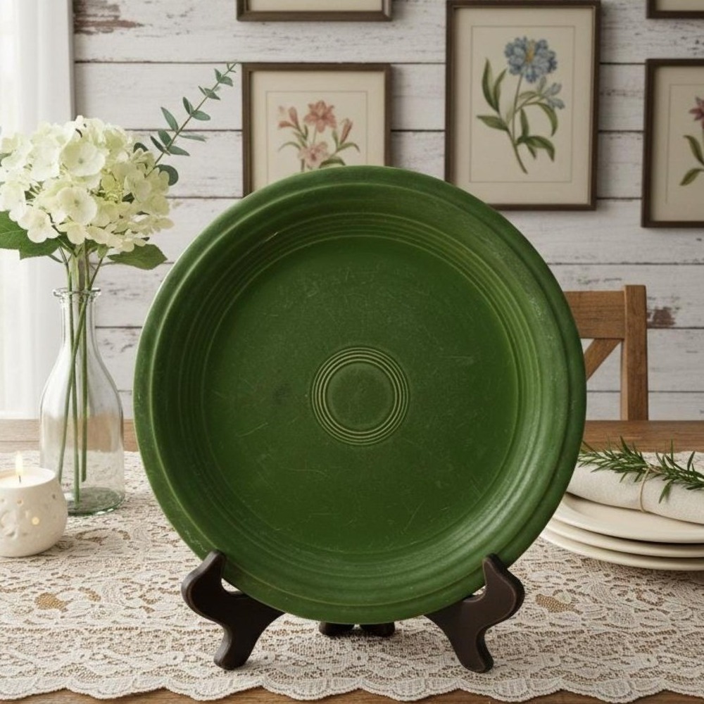 Vintage 1959 9.5" Fiesta Shamrock Green Dinner Plate